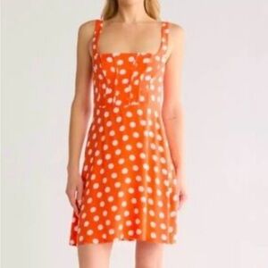 NWT AFRM  POLKA DOT CORSET MINIDRESS IN ORANGE